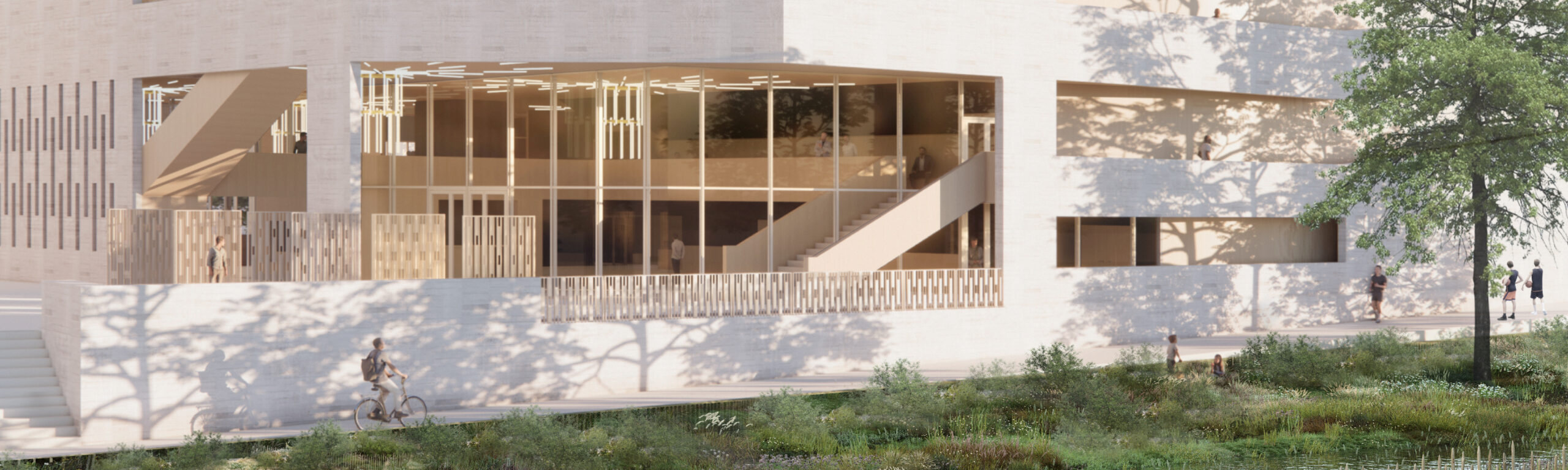Extérieur de la SMAC Angers, végétation - Hérault Arnod Architectures